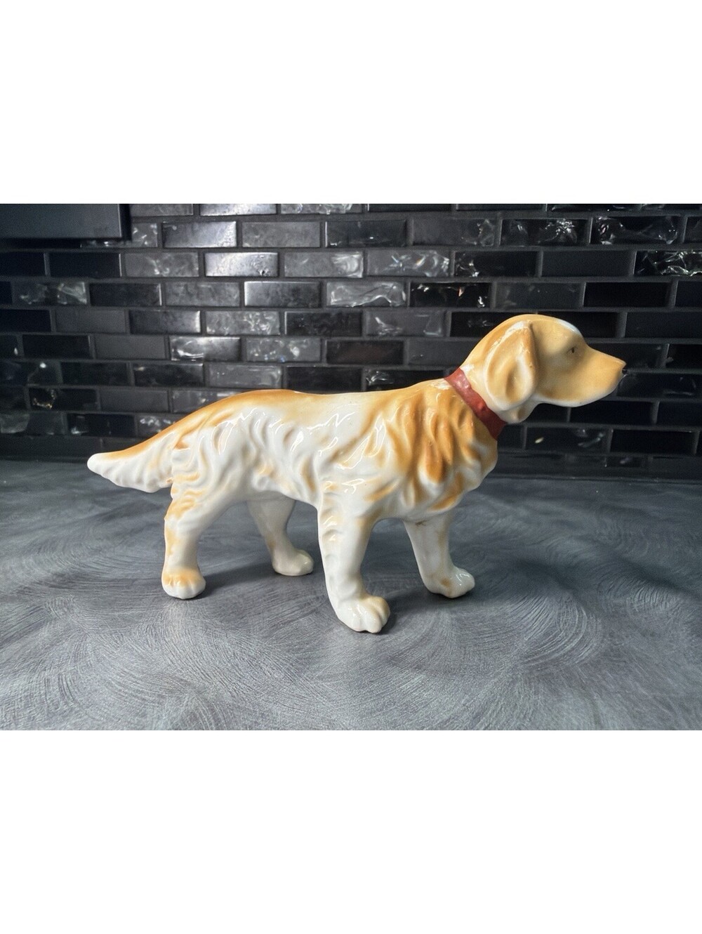 VTG Made in Japan Porcelain Hunting Dog Figurine English Setter Retriever 6.5” L